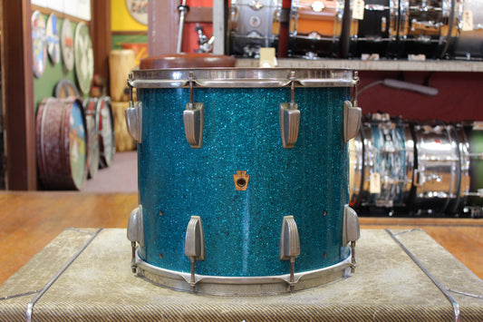 1950s WFL 12x14 Tom Tom in Aqua Sparkle