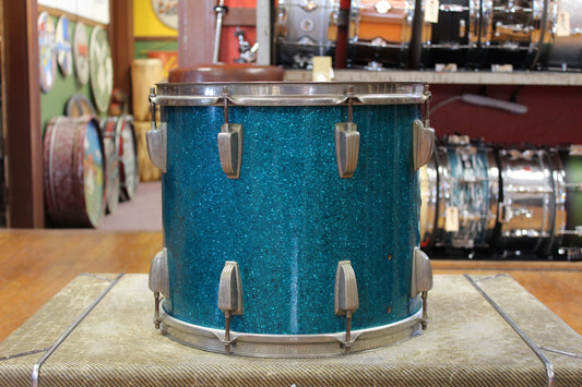 1950s WFL 12x14 Tom Tom in Aqua Sparkle
