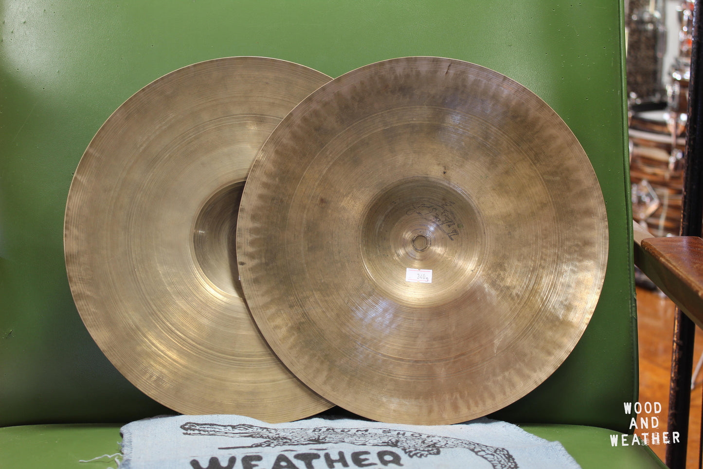 1930-40s A. Zildjian 12" First Stamp Hi-Hat Cymbals 320/340g