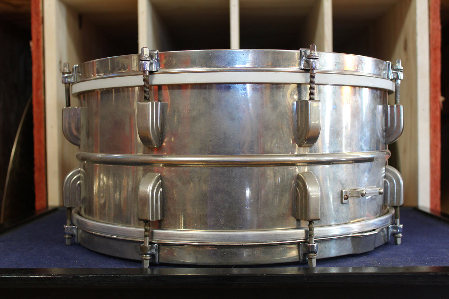 1930s Leedy 6.5x14 Nickel Over Brass Snare Drum