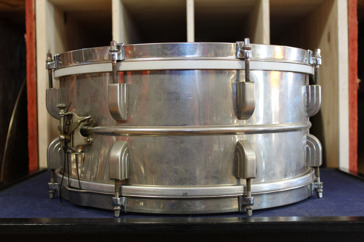 1930s Leedy 6.5x14 Nickel Over Brass Snare Drum