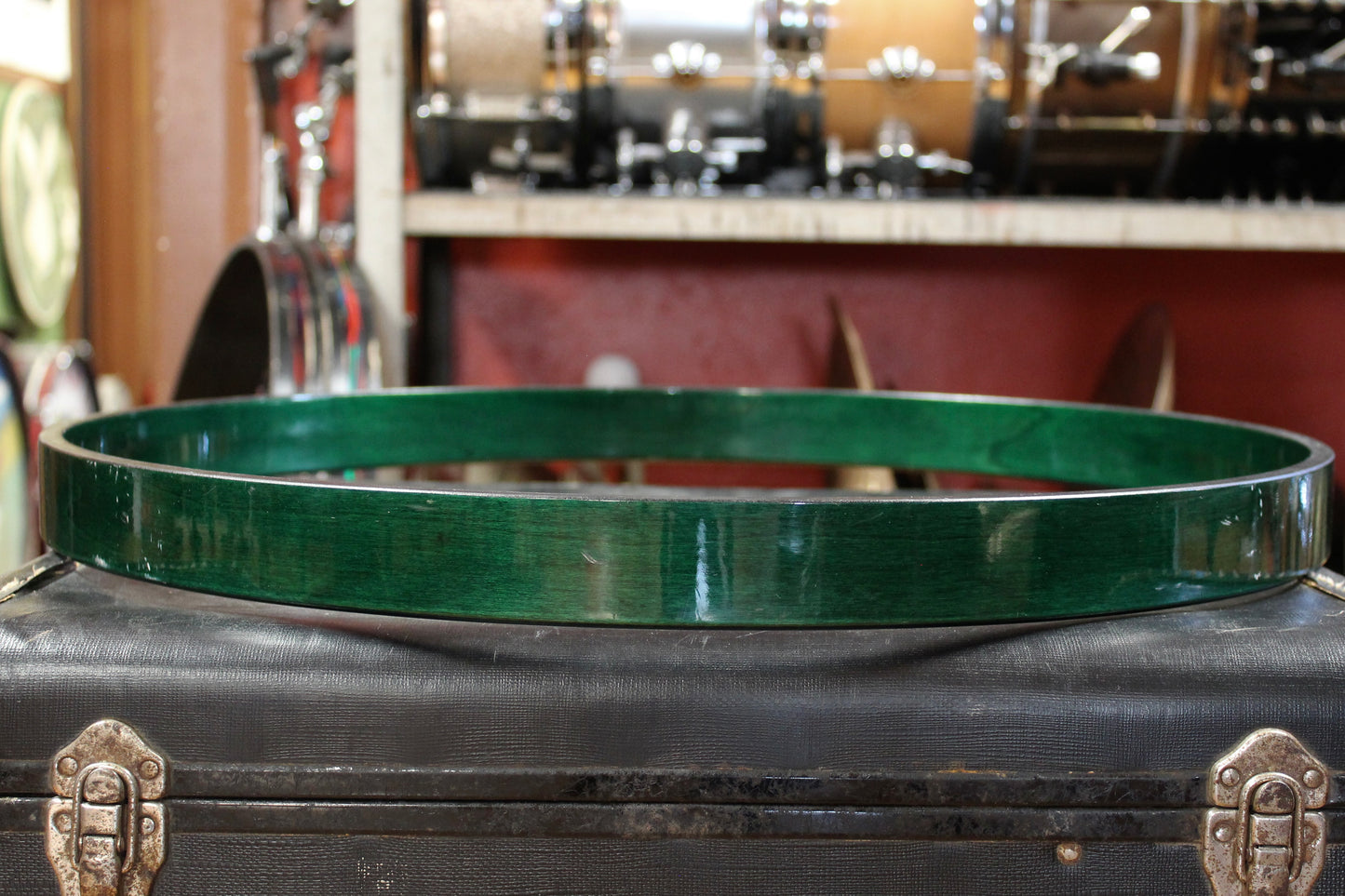 Modern 20 Inch Wood Bass Drum Hoops in Green Lacquer