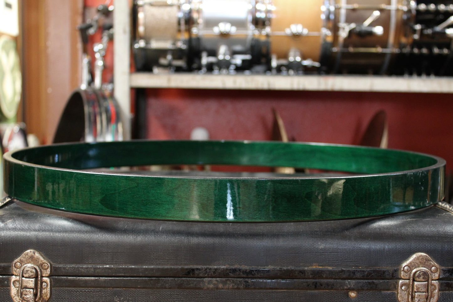 Modern 20 Inch Wood Bass Drum Hoops in Green Lacquer