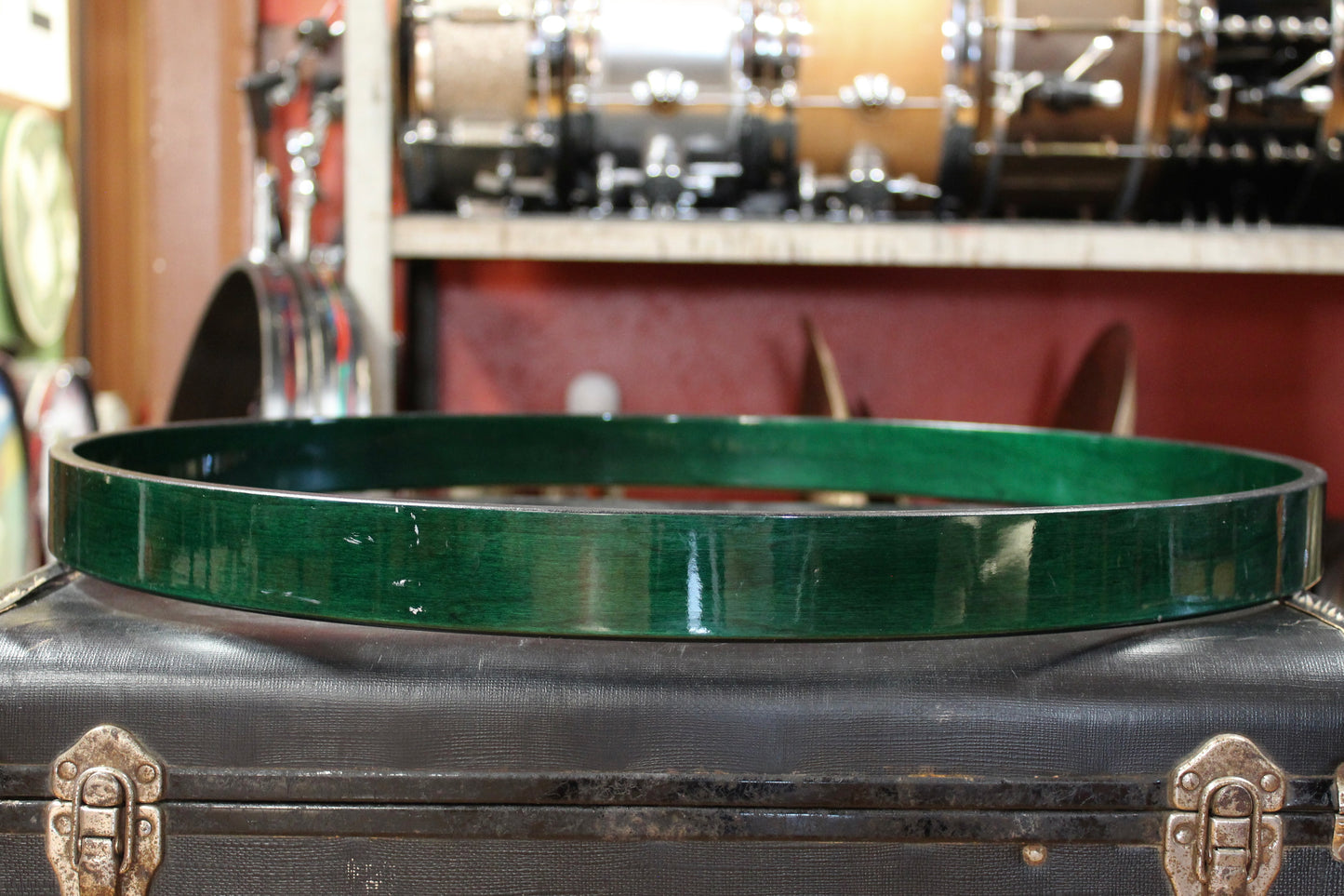 Modern 20 Inch Wood Bass Drum Hoops in Green Lacquer