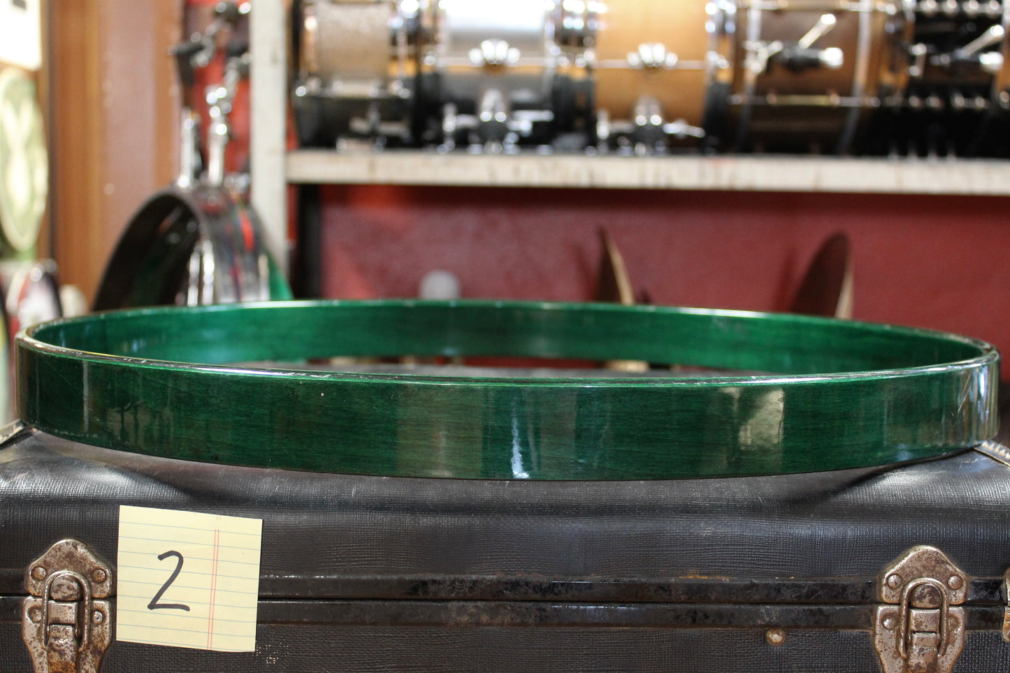 Modern 20 Inch Wood Bass Drum Hoops in Green Lacquer