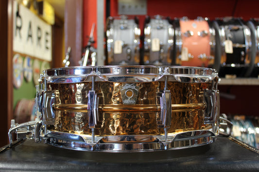 1990s Ludwig Hamered Bronze 5"x14" Super Sensitive Snare Drum