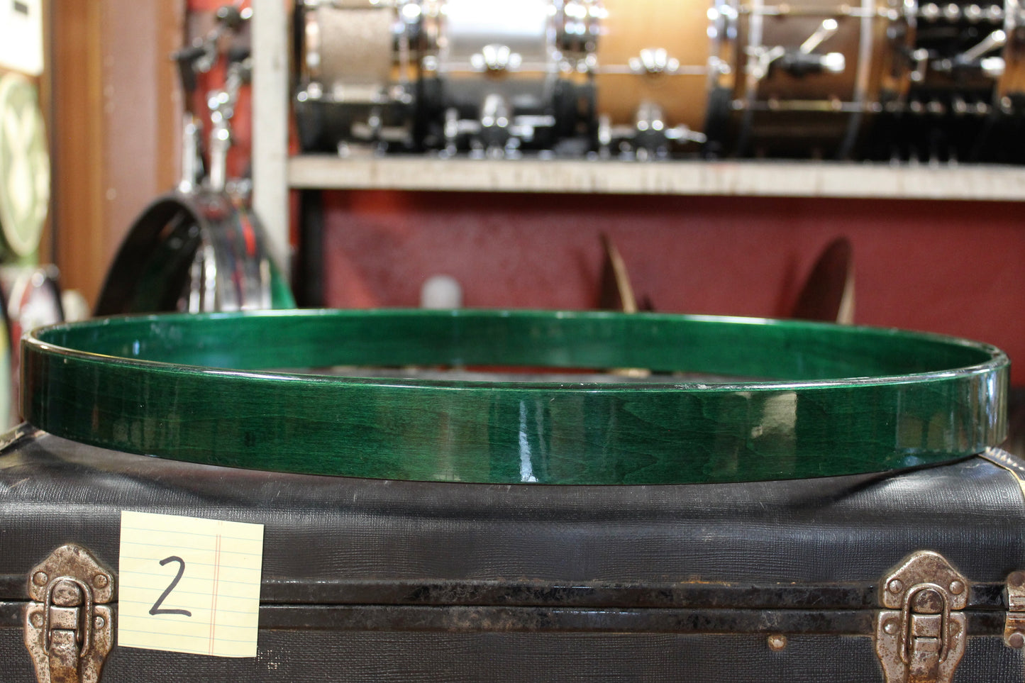 Modern 20 Inch Wood Bass Drum Hoops in Green Lacquer