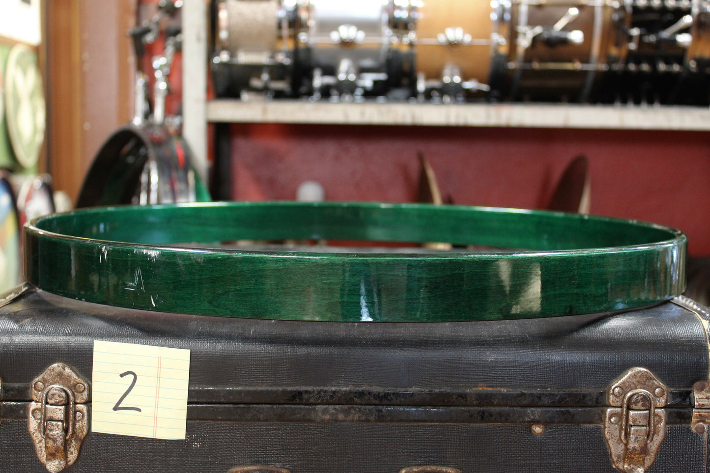 Modern 20 Inch Wood Bass Drum Hoops in Green Lacquer