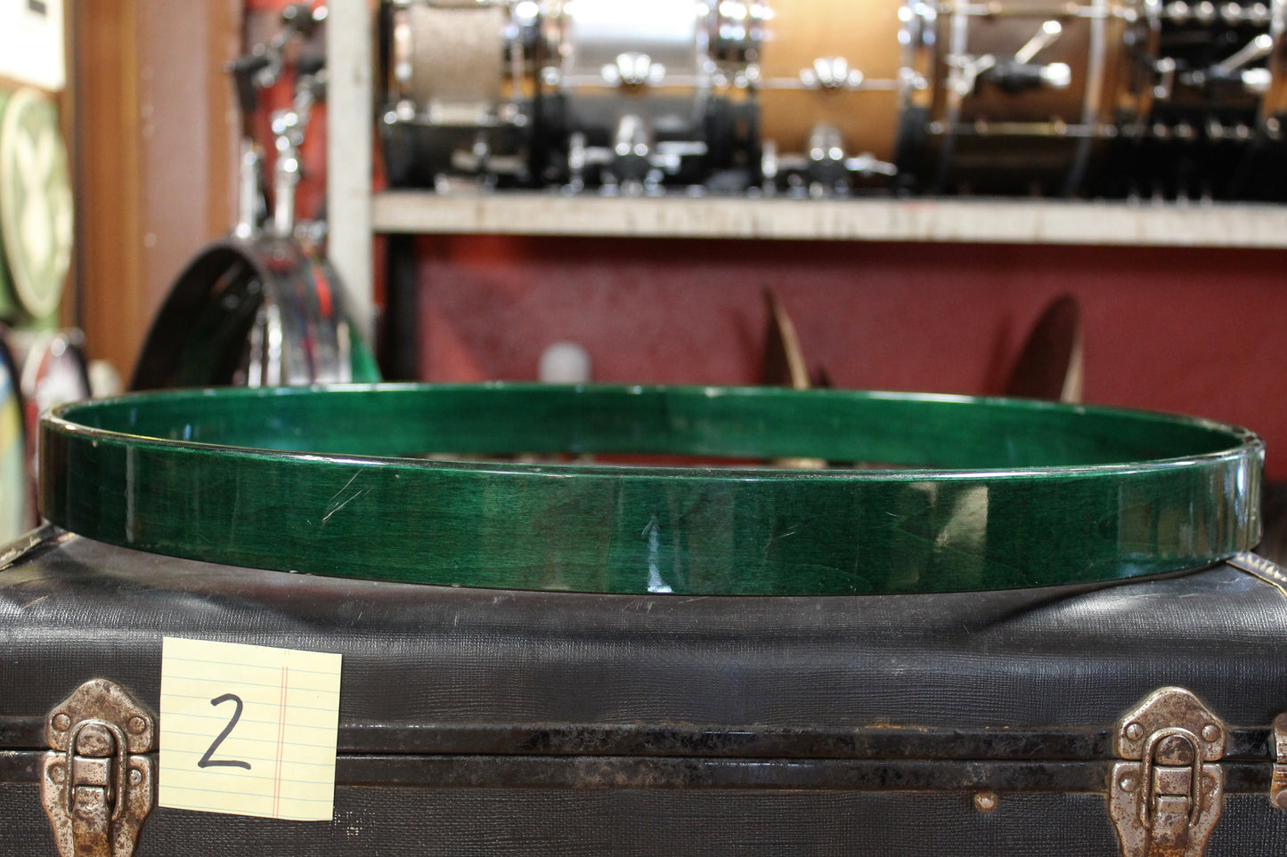 Modern 20 Inch Wood Bass Drum Hoops in Green Lacquer