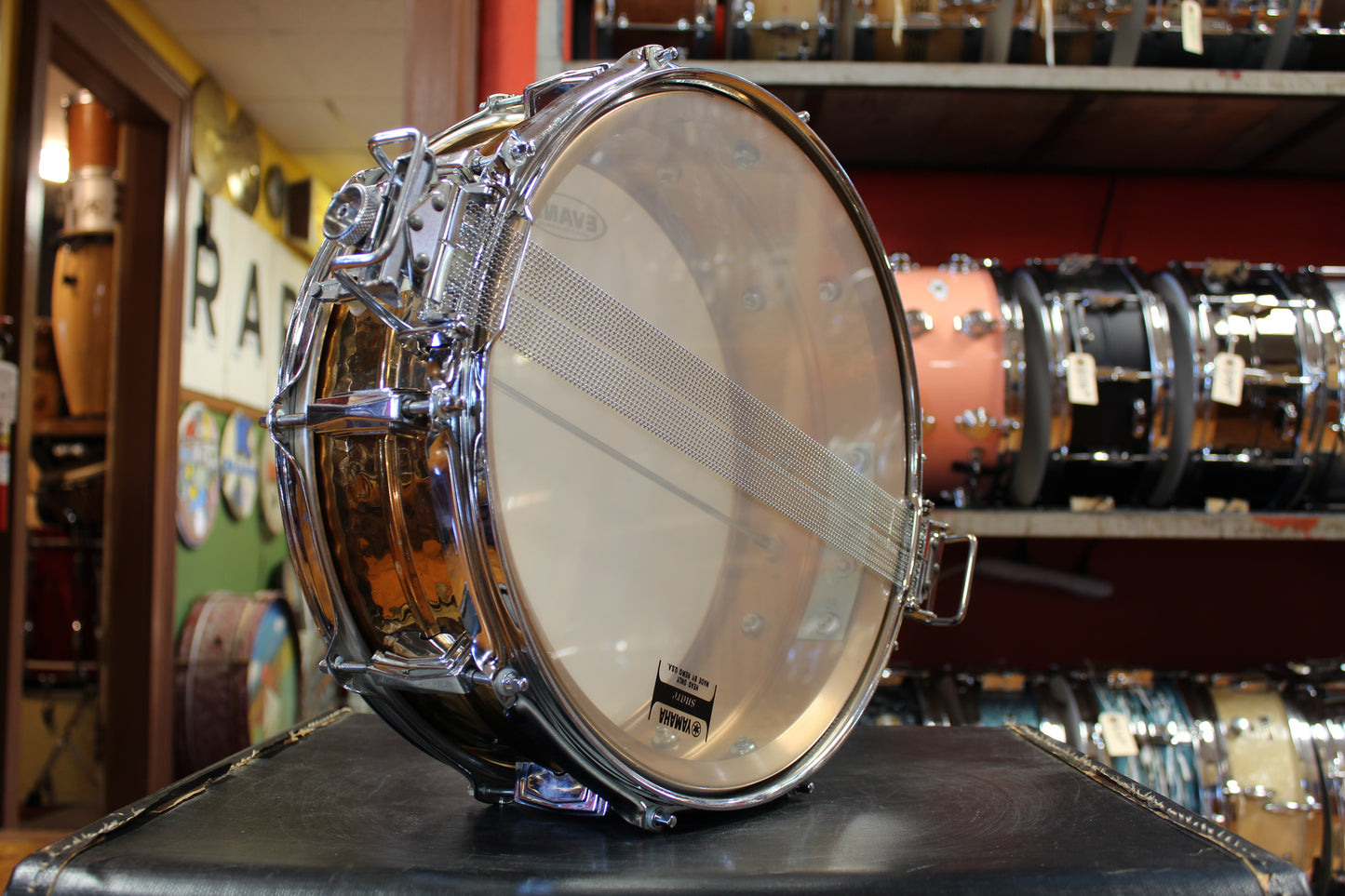 1990s Ludwig Hamered Bronze 5"x14" Super Sensitive Snare Drum