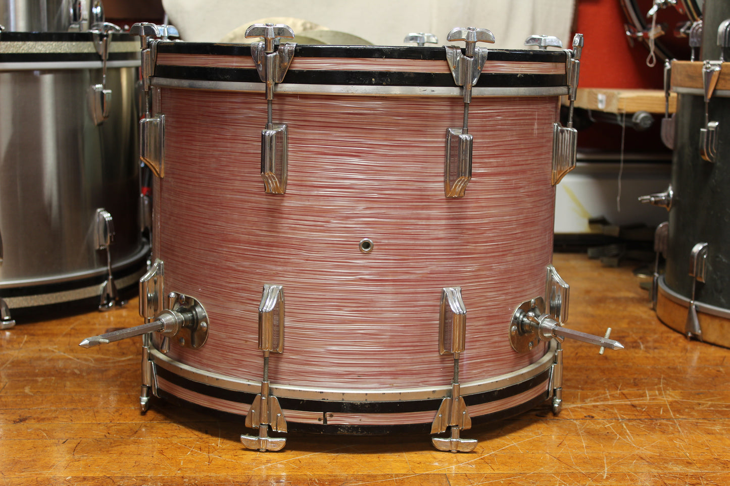 1960s Rogers Wine Red Ripple Bass Drum 14"x20"