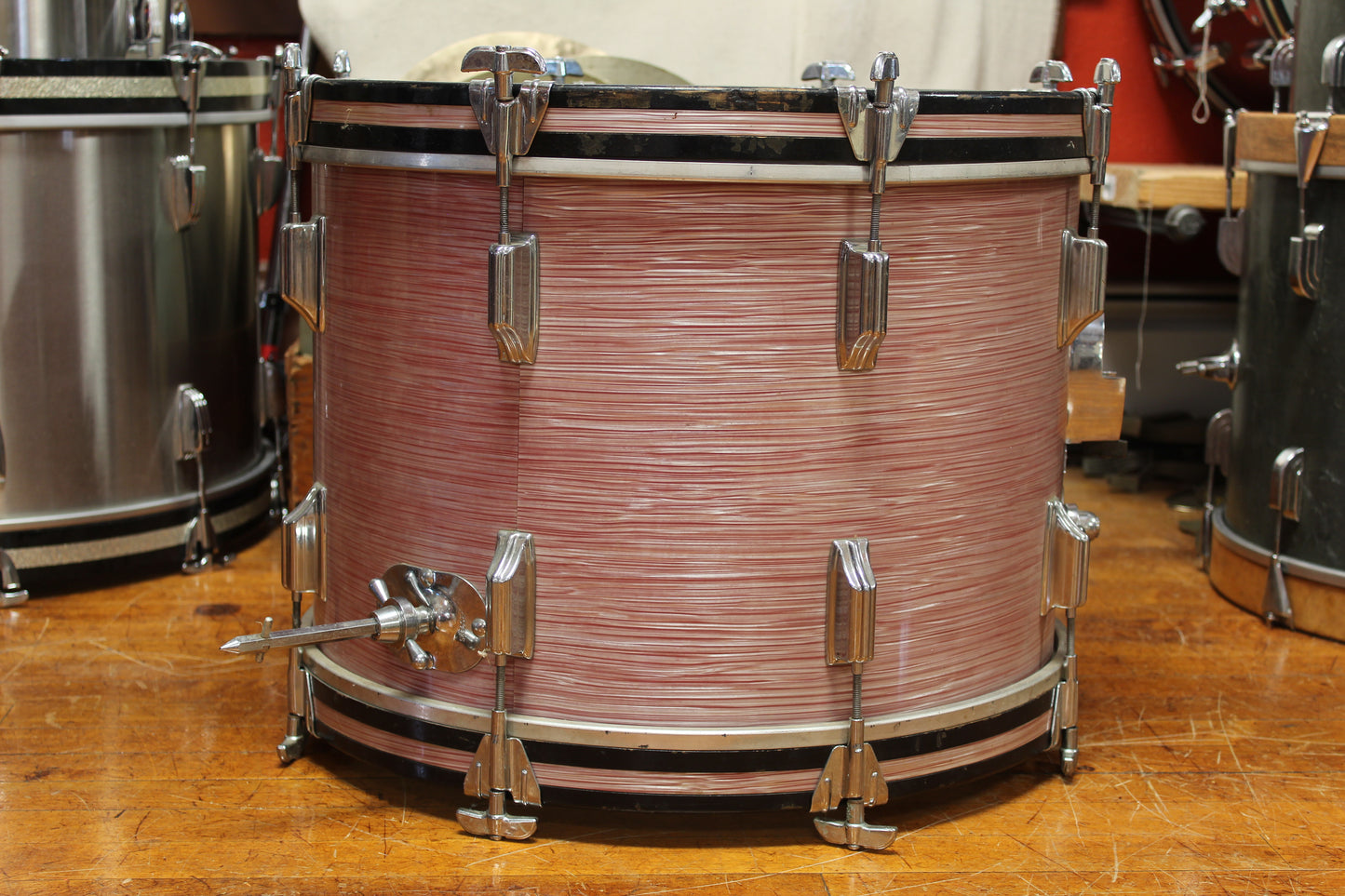1960s Rogers Wine Red Ripple Bass Drum 14"x20"