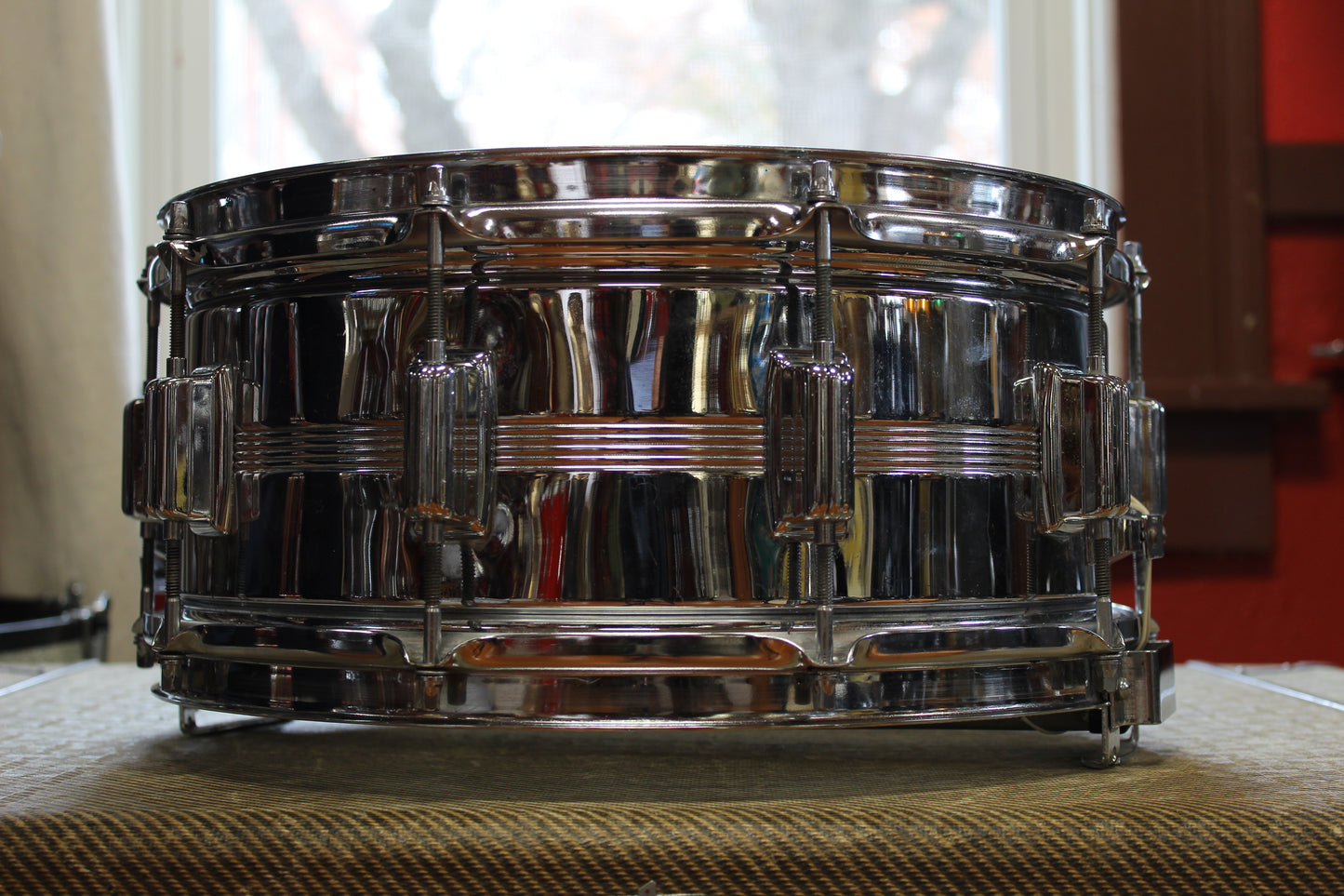 1960s Rogers Dynasonic 6.5"x14" Chrome over Brass Snare Drum