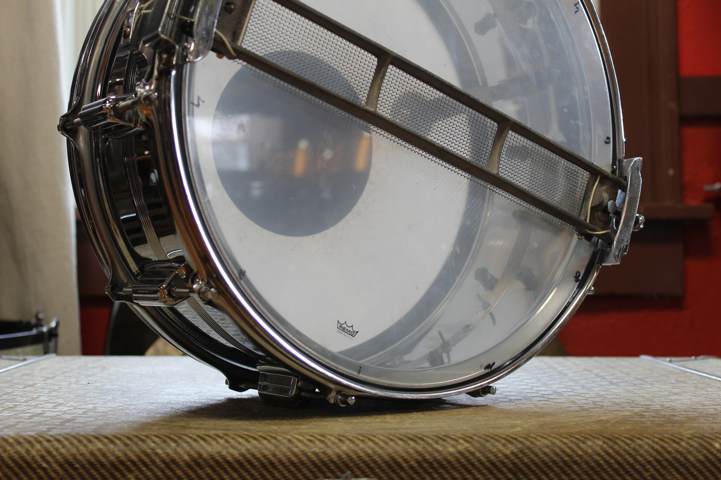 1960s Rogers Dynasonic 6.5"x14" Chrome over Brass Snare Drum