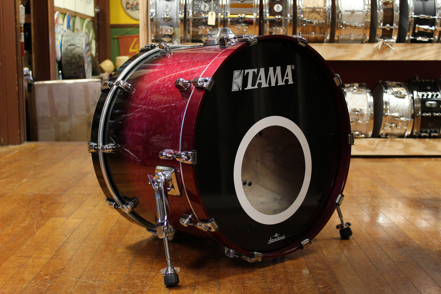 Tama Starclassic Walnut Birch Outfit in Molten Dark Raspberry Fade 16x22 8x10 9x12 14x16