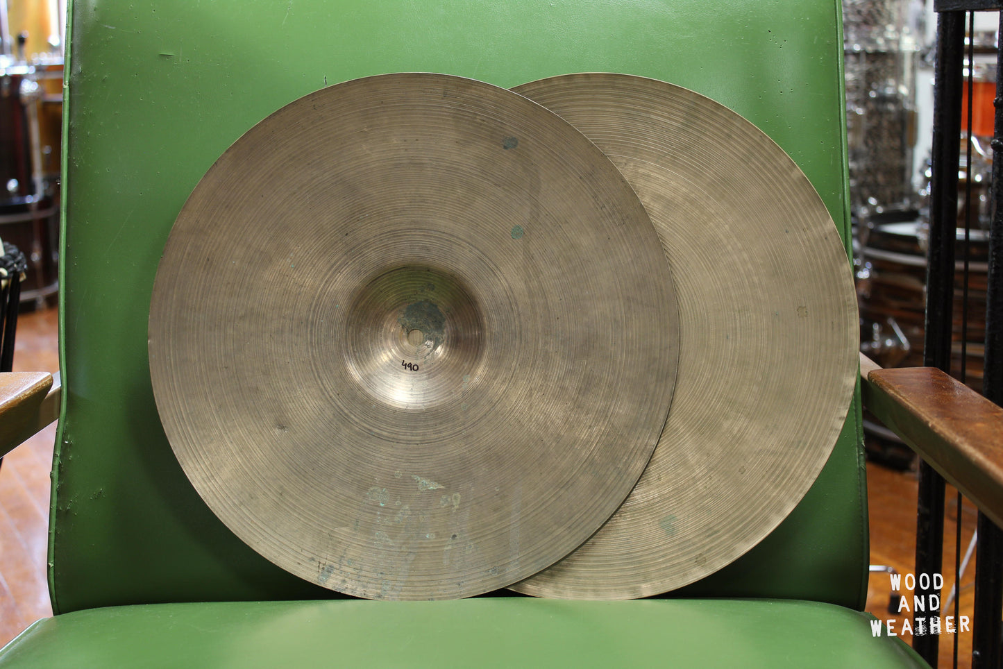 1940s A. Zildjian 14" Trans Stamp Hi-Hat Cymbals 490/675g