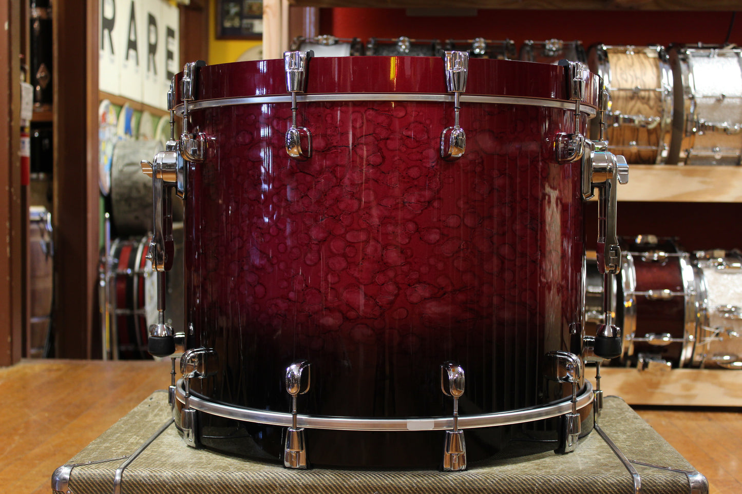 Tama Starclassic Walnut Birch Outfit in Molten Dark Raspberry Fade 16x22 8x10 9x12 14x16