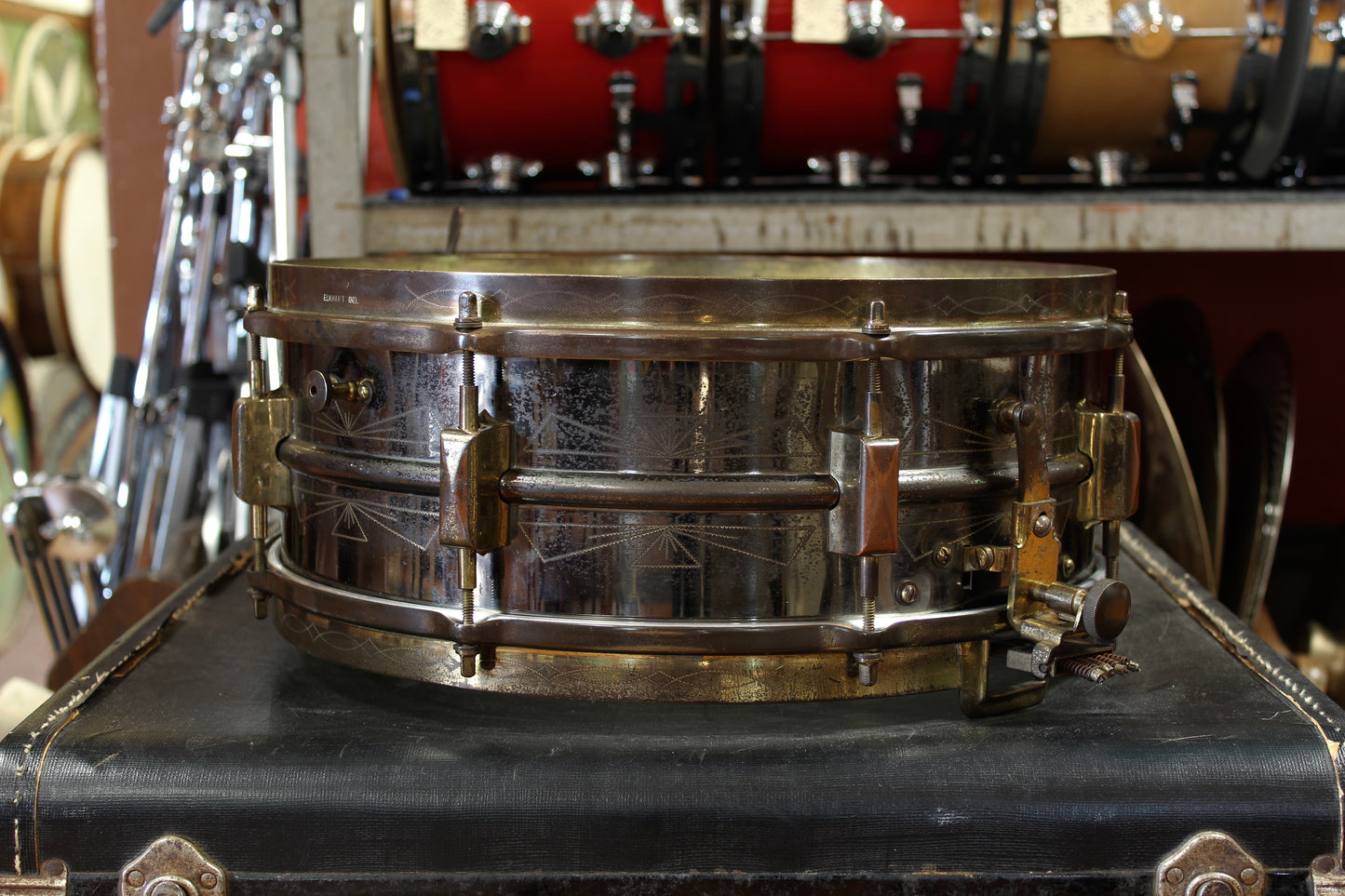 1930s Leedy 5x14 Broadway Parallel Thunderbird Snare Drum