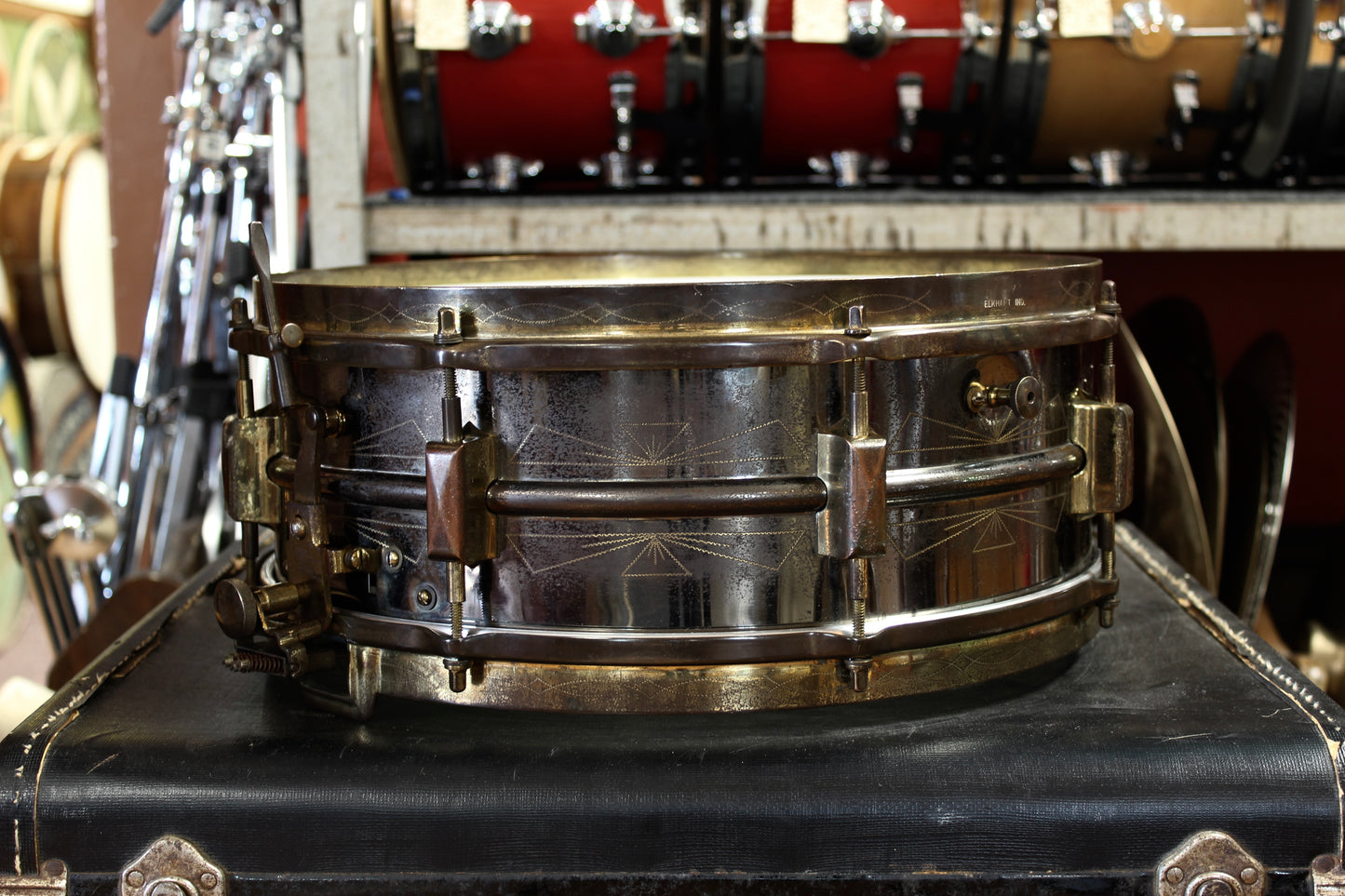 1930s Leedy 5x14 Broadway Parallel Thunderbird Snare Drum