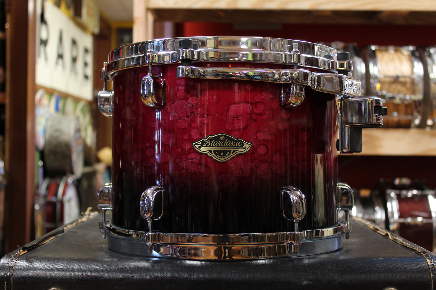 Tama Starclassic Walnut Birch Outfit in Molten Dark Raspberry Fade 16x22 8x10 9x12 14x16