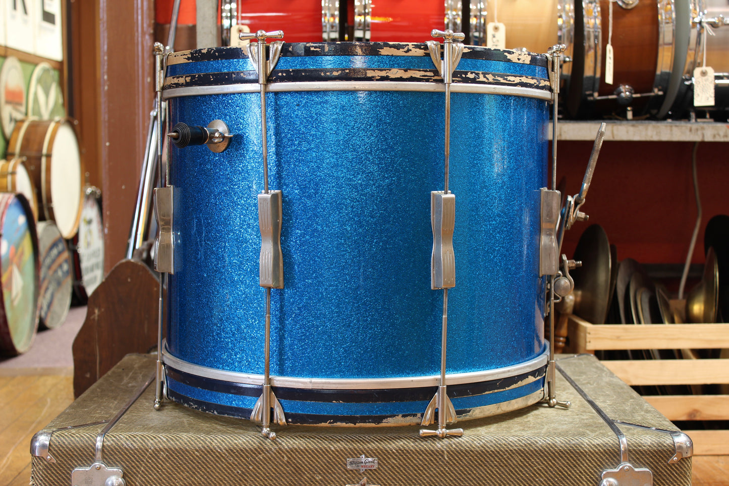 1960s Ludwig Club Date Outfit in Blue Sparkle 14x20 8x12 5x14