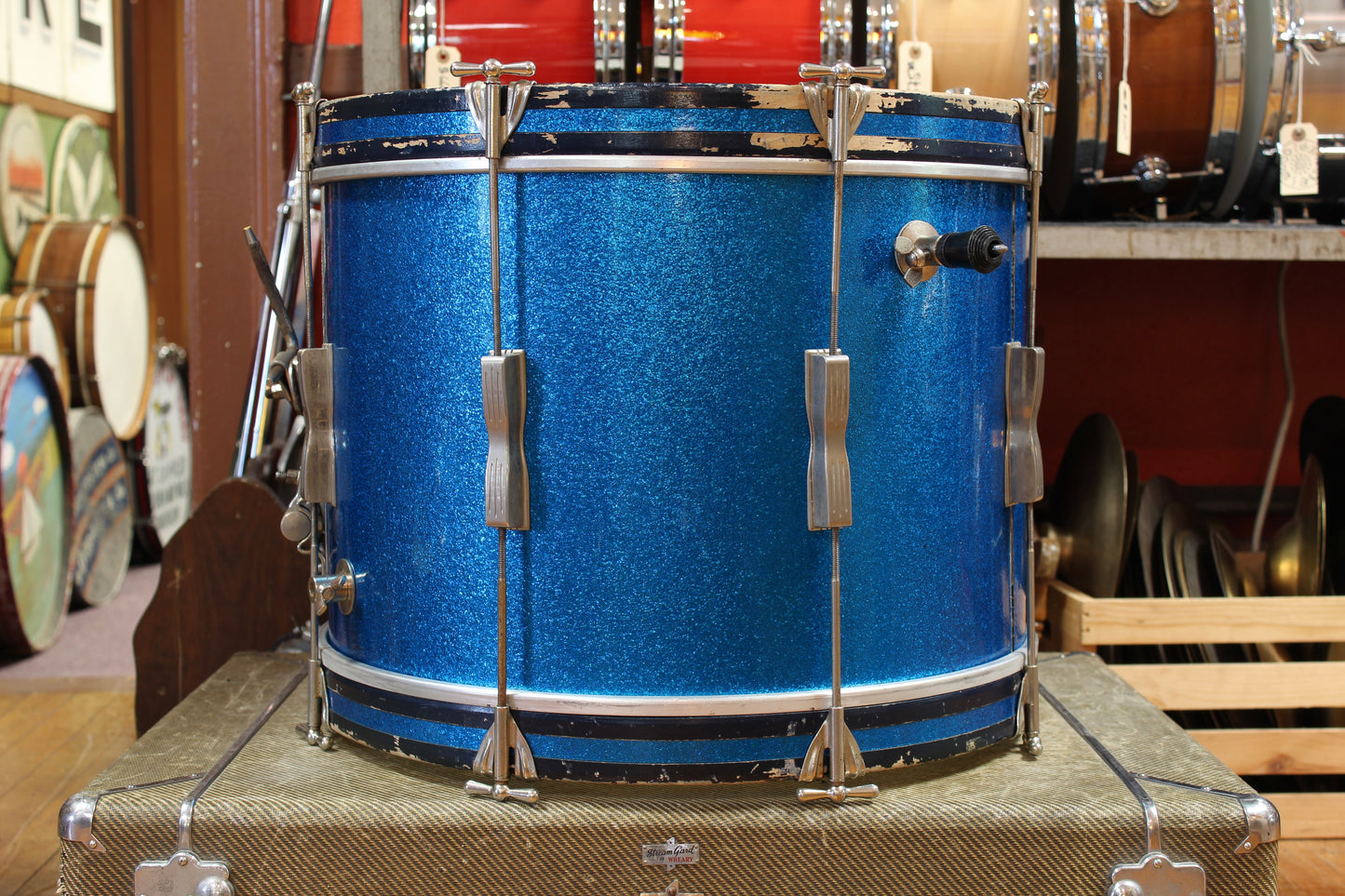 1960s Ludwig Club Date Outfit in Blue Sparkle 14x20 8x12 5x14