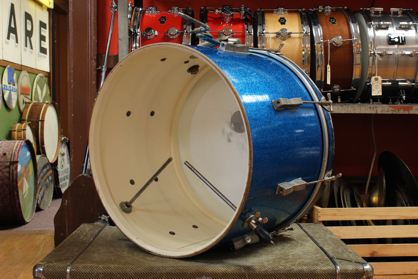 1960s Ludwig Club Date Outfit in Blue Sparkle 14x20 8x12 5x14