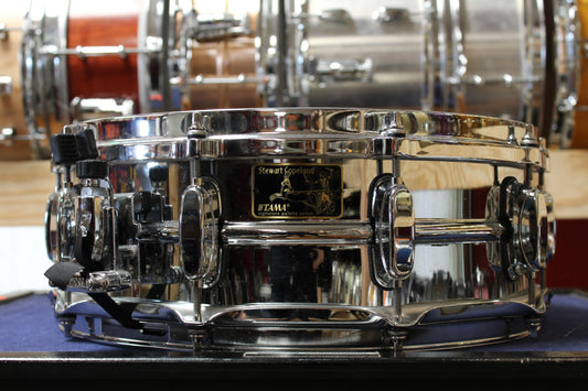 Early 2000s Tama 5x14 Stewart Copeland Signature Chrome Over Brass Snare Drum