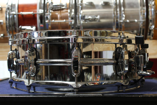 Early 2000s Tama 5x14 Stewart Copeland Signature Chrome Over Brass Snare Drum