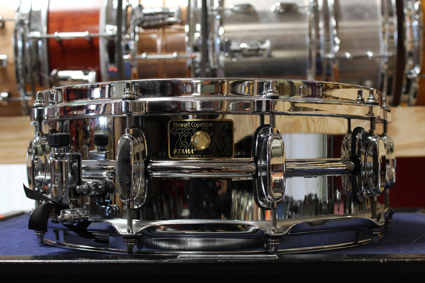 Early 2000s Tama 5x14 Stewart Copeland Signature Chrome Over Brass Snare Drum