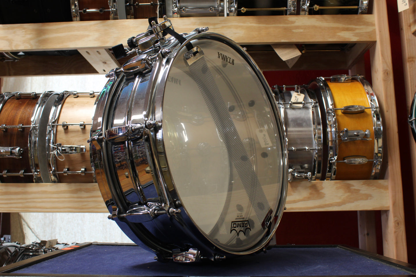 Early 2000s Tama 5x14 Stewart Copeland Signature Chrome Over Brass Snare Drum