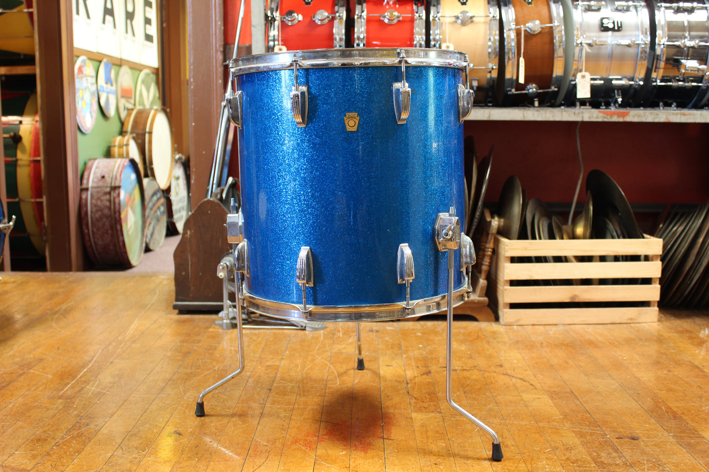 1960s Ludwig Hollywood Outfit in Blue Sparkle 14x22 8x12 9x13 16x16