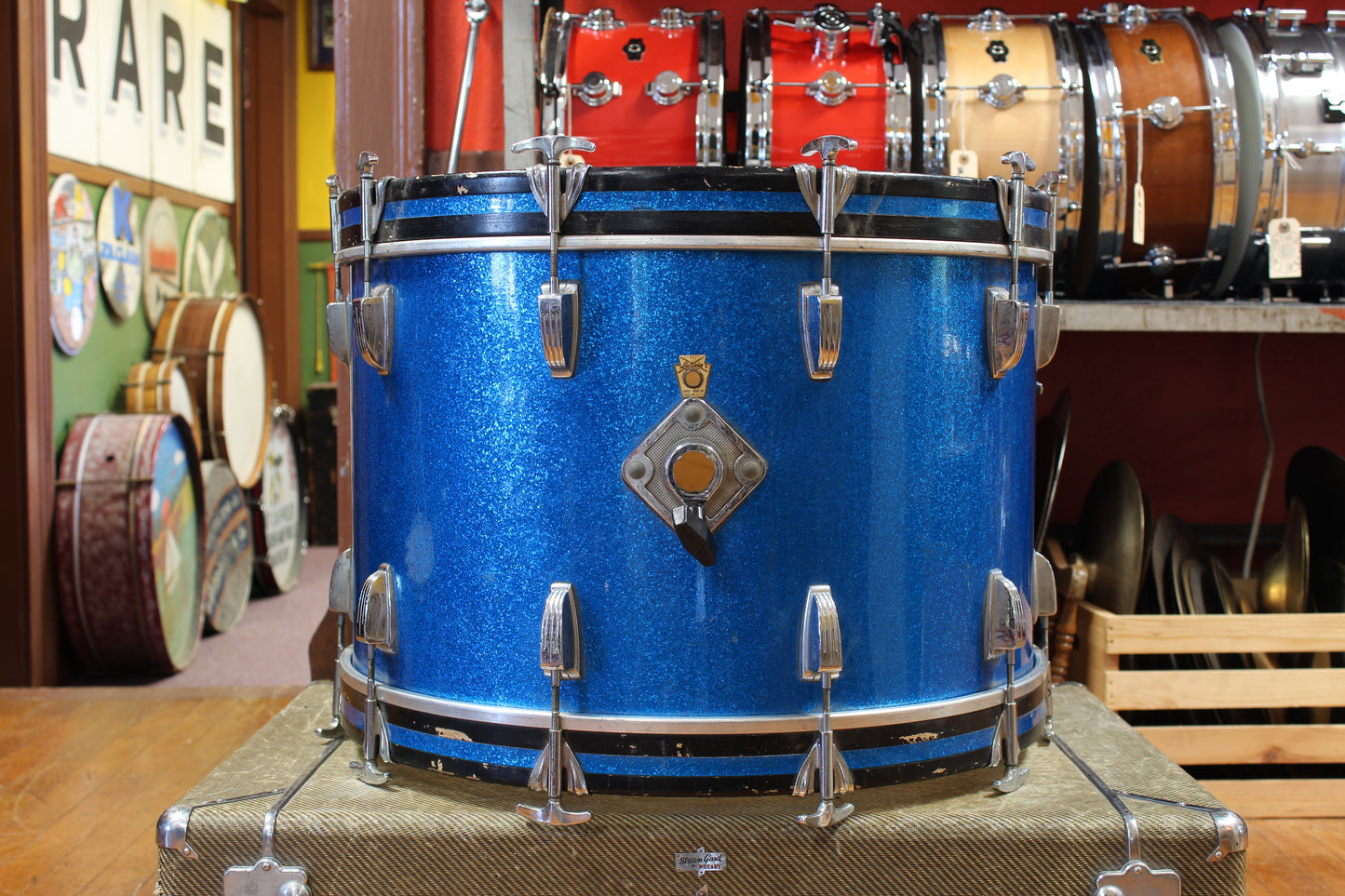 1960s Ludwig Hollywood Outfit in Blue Sparkle 14x22 8x12 9x13 16x16