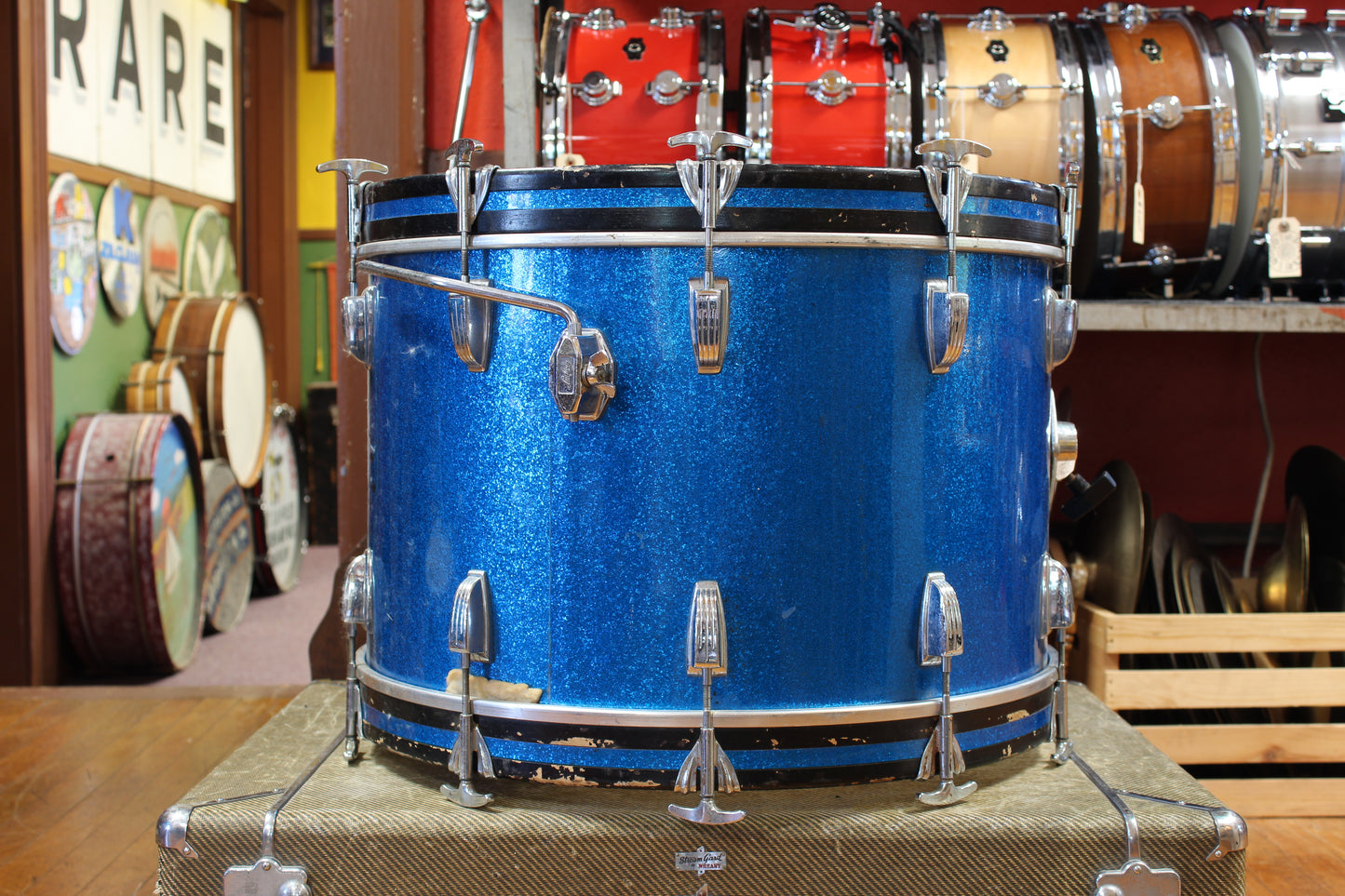 1960s Ludwig Hollywood Outfit in Blue Sparkle 14x22 8x12 9x13 16x16