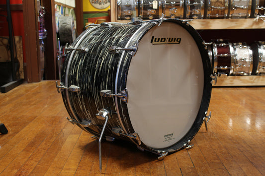 1969 Ludwig Hollywood in Black Oyster Pearl 14x22 8x12 9x13 16x16