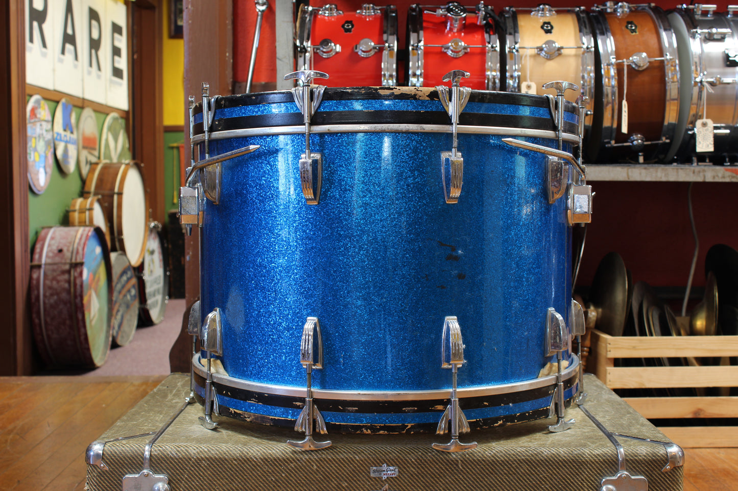 1960s Ludwig Hollywood Outfit in Blue Sparkle 14x22 8x12 9x13 16x16