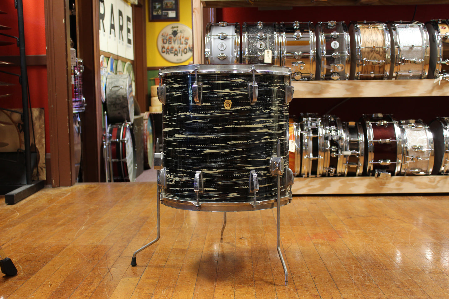 1969 Ludwig Hollywood in Black Oyster Pearl 14x22 8x12 9x13 16x16