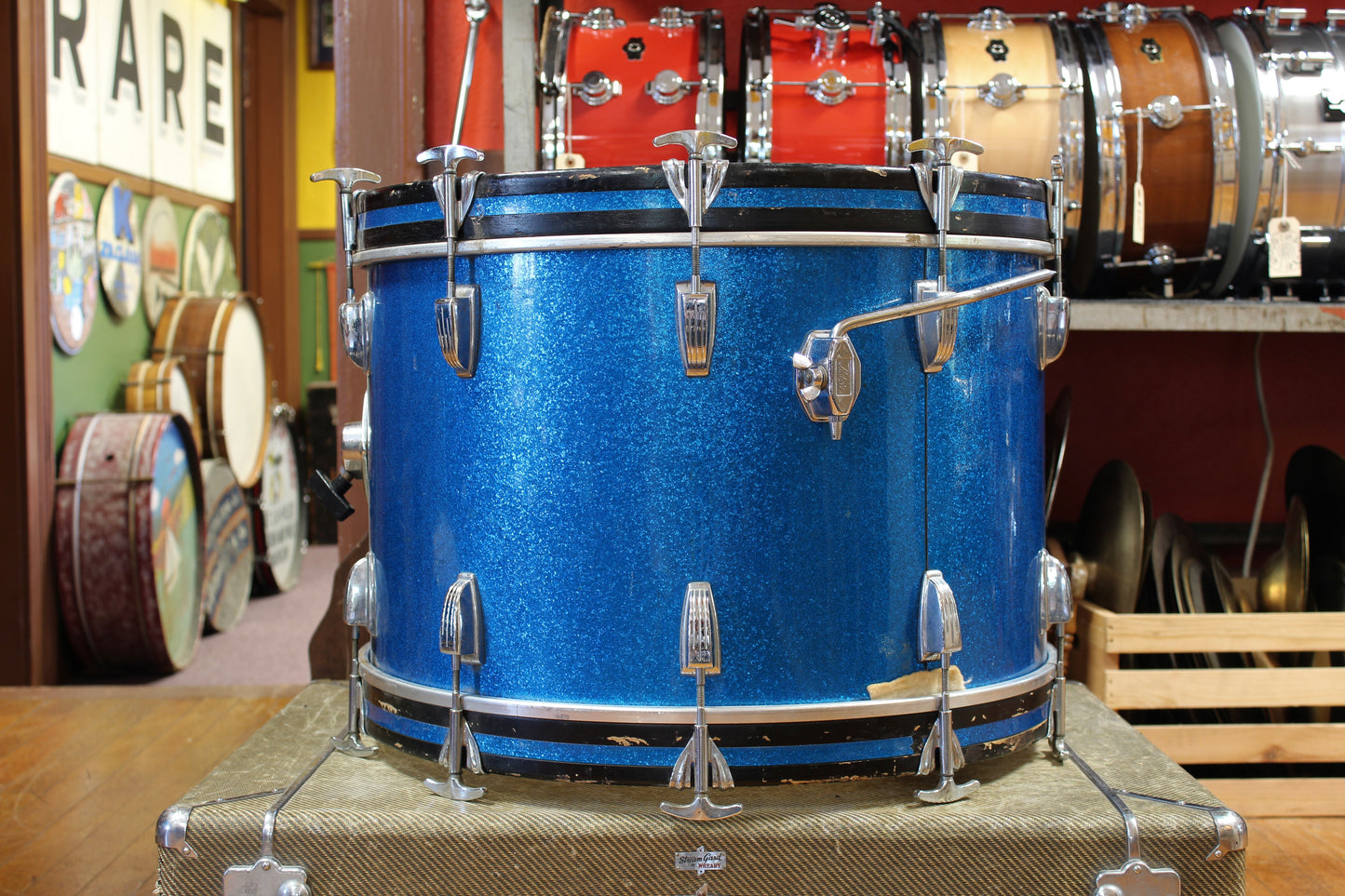 1960s Ludwig Hollywood Outfit in Blue Sparkle 14x22 8x12 9x13 16x16