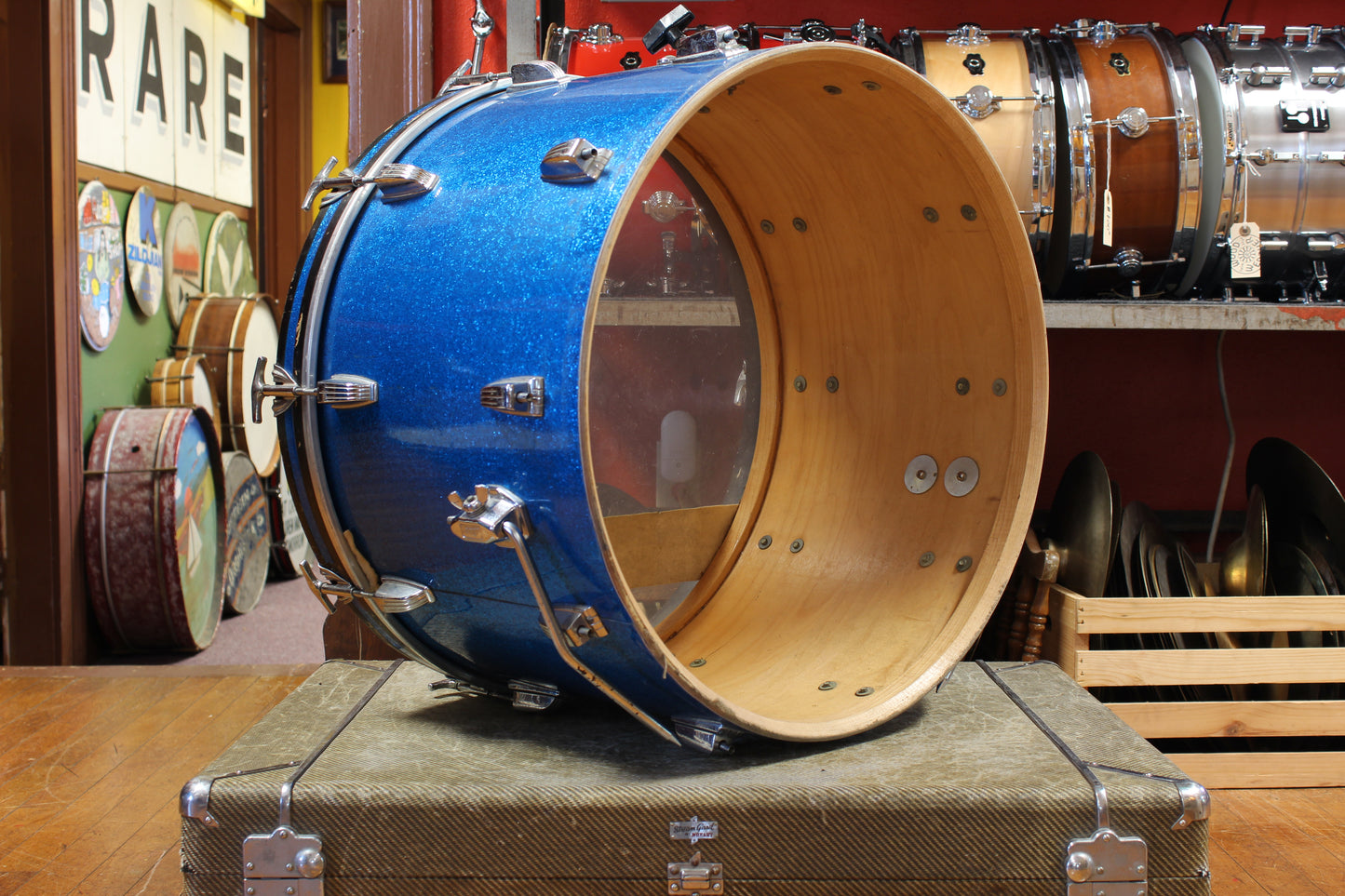 1960s Ludwig Hollywood Outfit in Blue Sparkle 14x22 8x12 9x13 16x16
