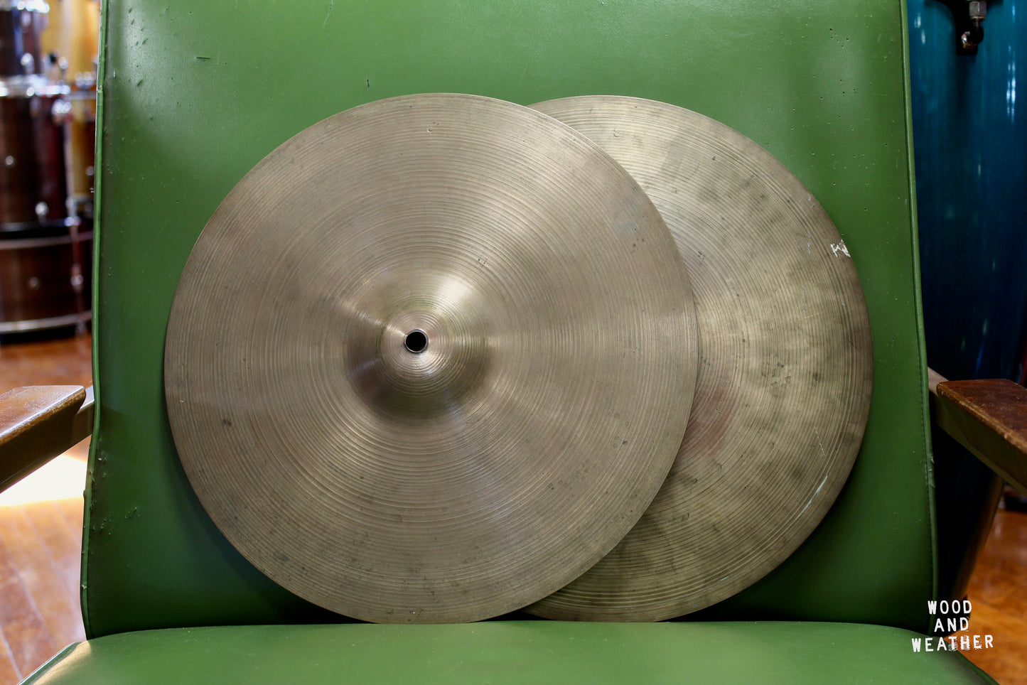 1960s A. Zildjian 14" Second Stamp Hi-Hat Cymbals 755/755g