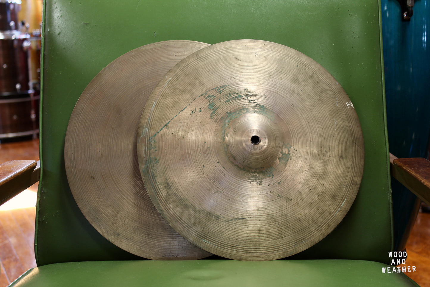 1960s A. Zildjian 14" Second Stamp Hi-Hat Cymbals 755/755g