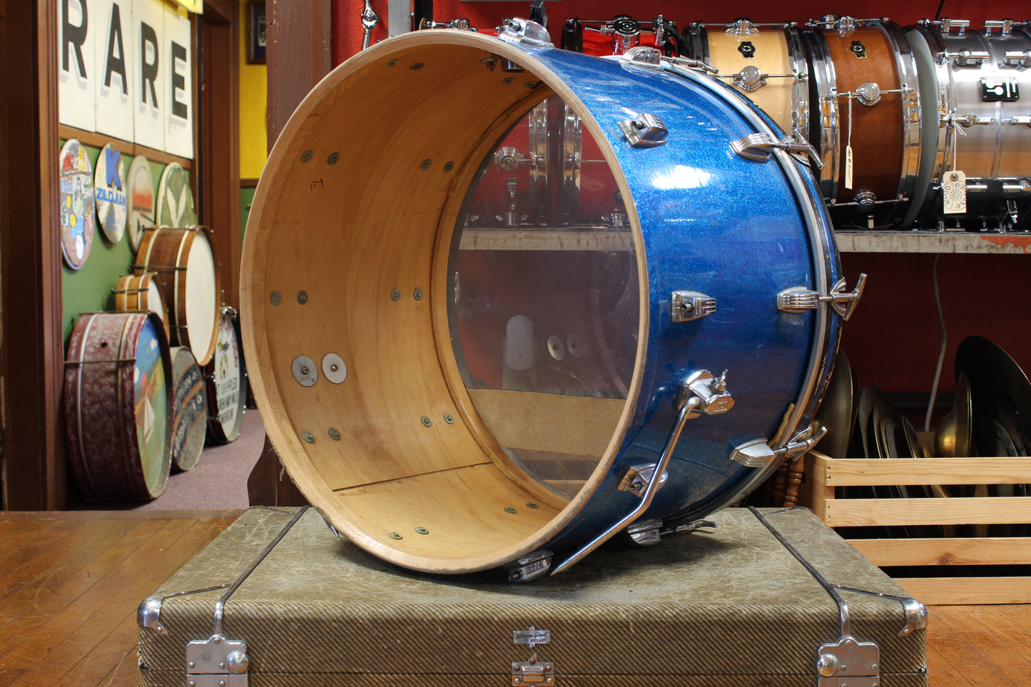 1960s Ludwig Hollywood Outfit in Blue Sparkle 14x22 8x12 9x13 16x16