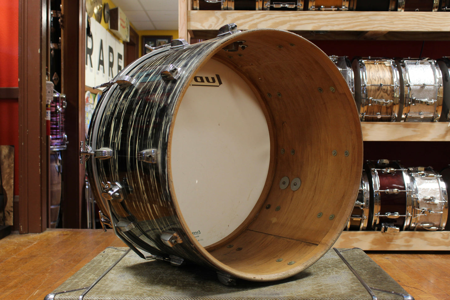 1969 Ludwig Hollywood in Black Oyster Pearl 14x22 8x12 9x13 16x16