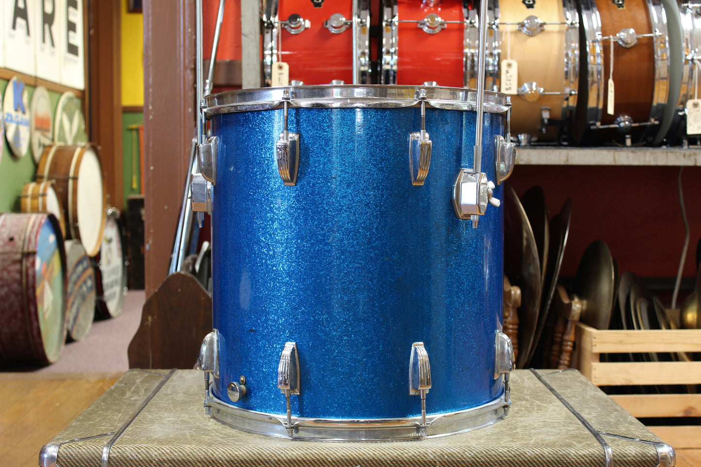 1960s Ludwig Hollywood Outfit in Blue Sparkle 14x22 8x12 9x13 16x16