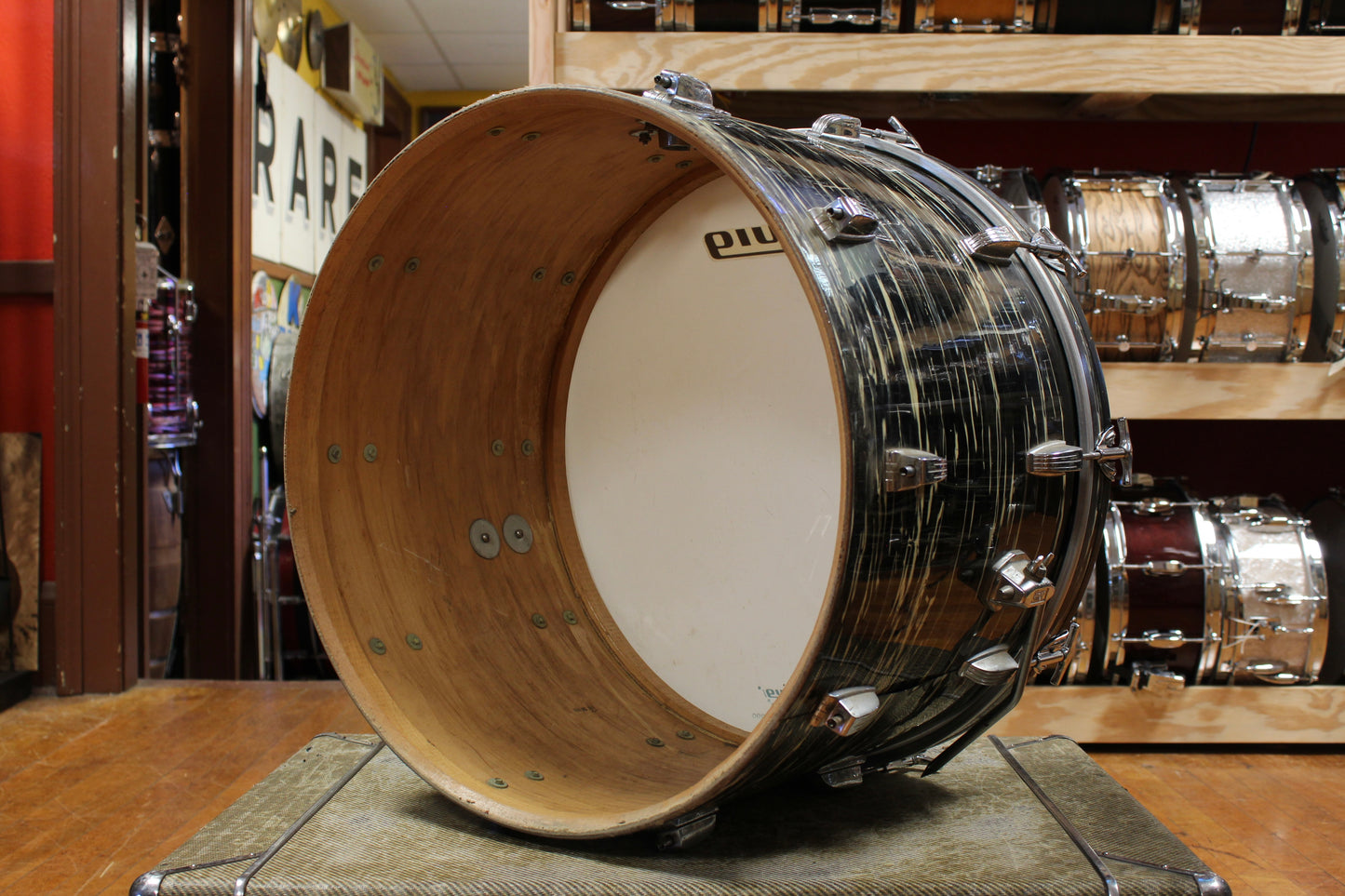 1969 Ludwig Hollywood in Black Oyster Pearl 14x22 8x12 9x13 16x16