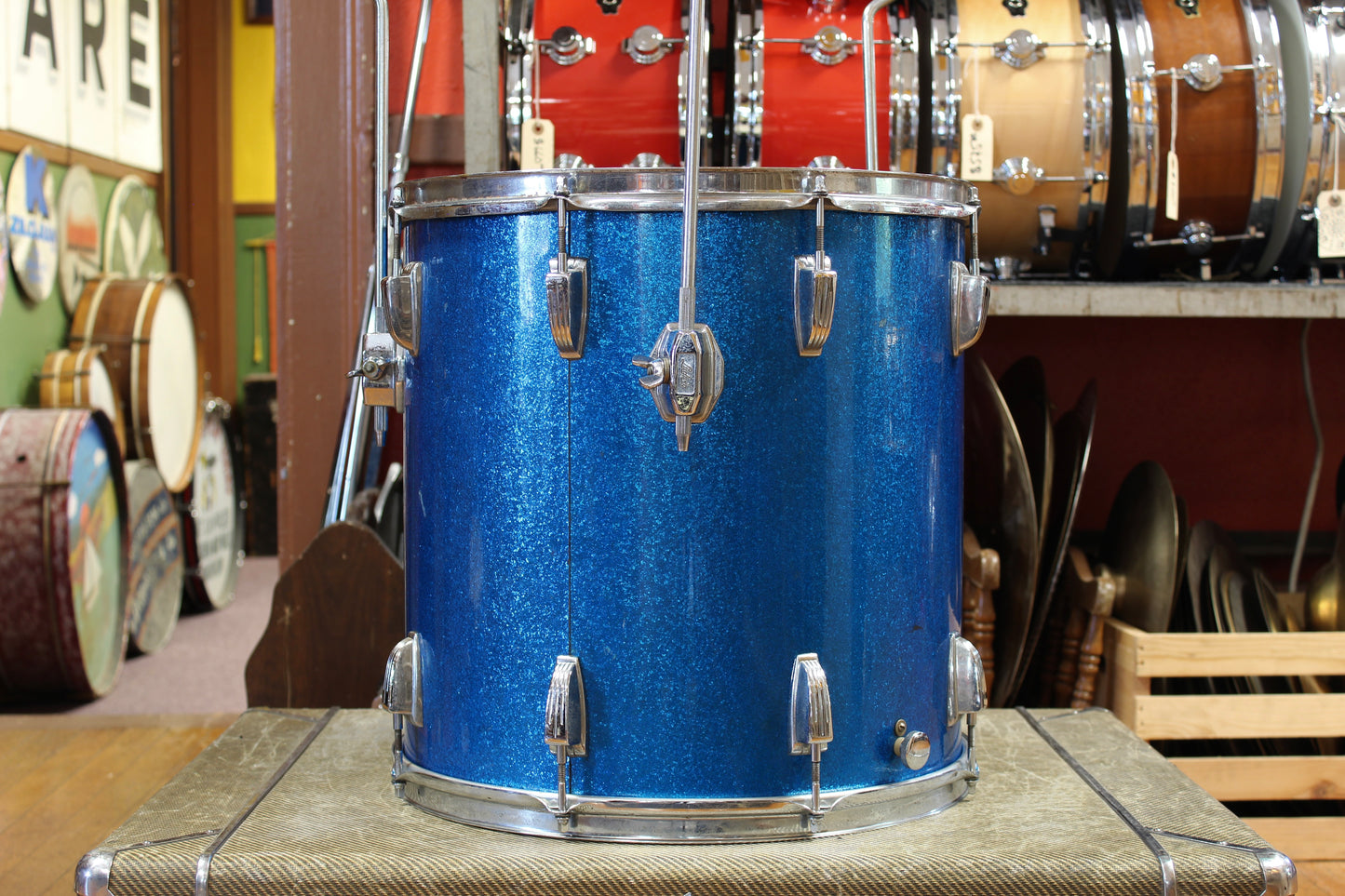1960s Ludwig Hollywood Outfit in Blue Sparkle 14x22 8x12 9x13 16x16