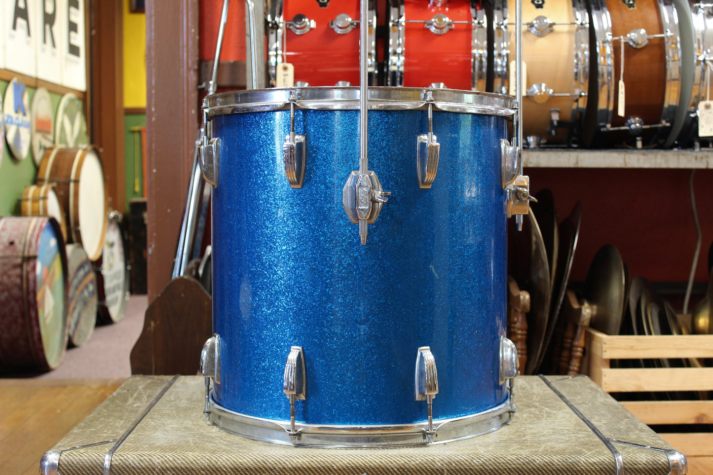 1960s Ludwig Hollywood Outfit in Blue Sparkle 14x22 8x12 9x13 16x16