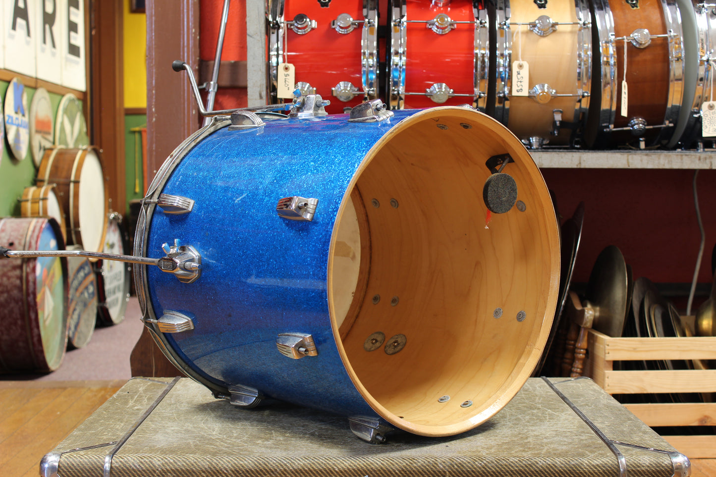 1960s Ludwig Hollywood Outfit in Blue Sparkle 14x22 8x12 9x13 16x16