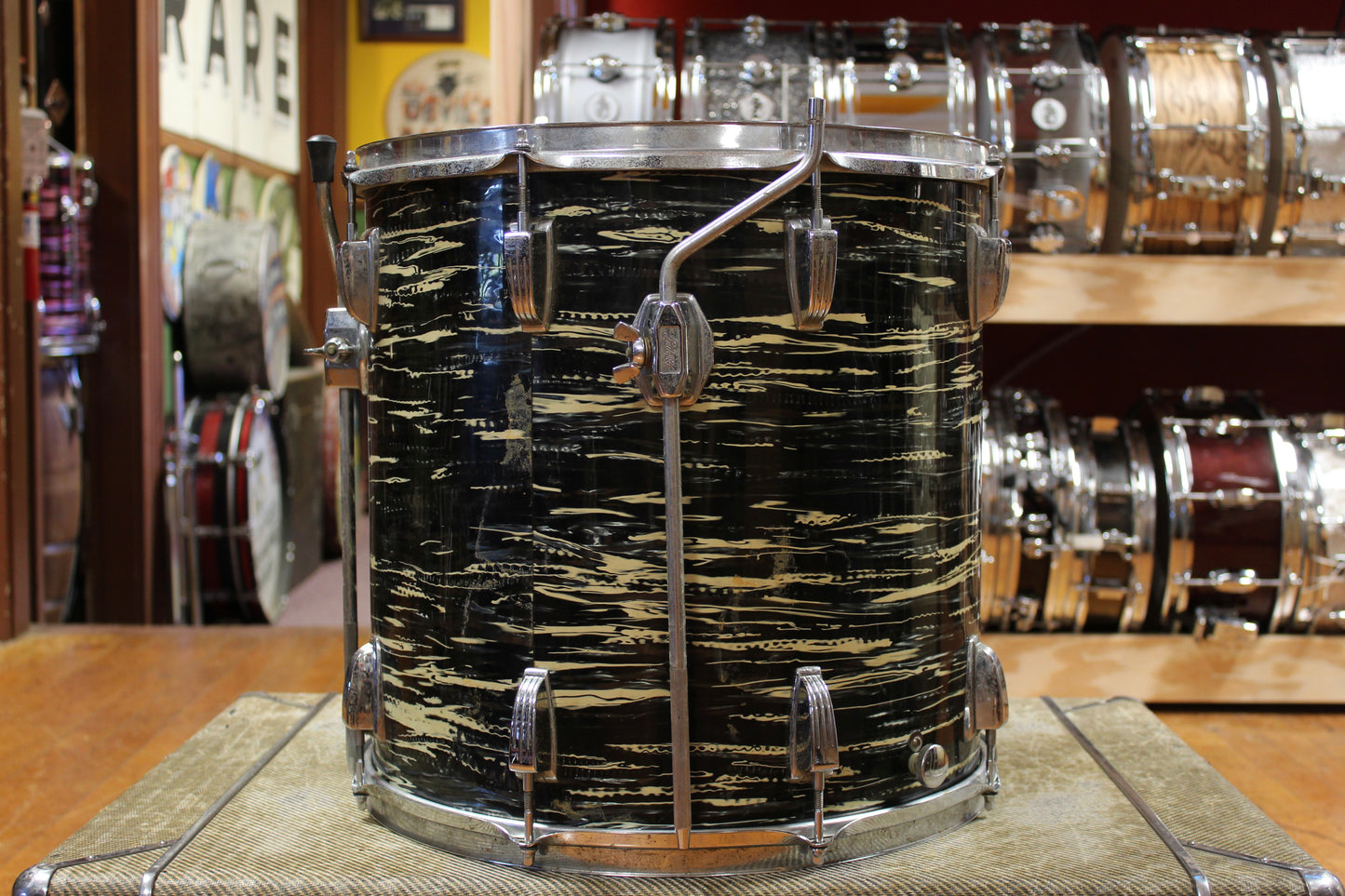 1969 Ludwig Hollywood in Black Oyster Pearl 14x22 8x12 9x13 16x16