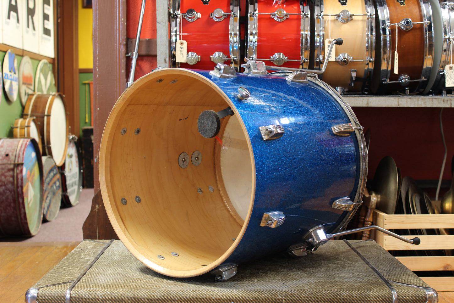 1960s Ludwig Hollywood Outfit in Blue Sparkle 14x22 8x12 9x13 16x16